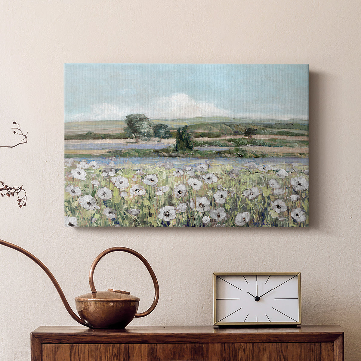 Vintage Poppy Valley - Canvas Art Print