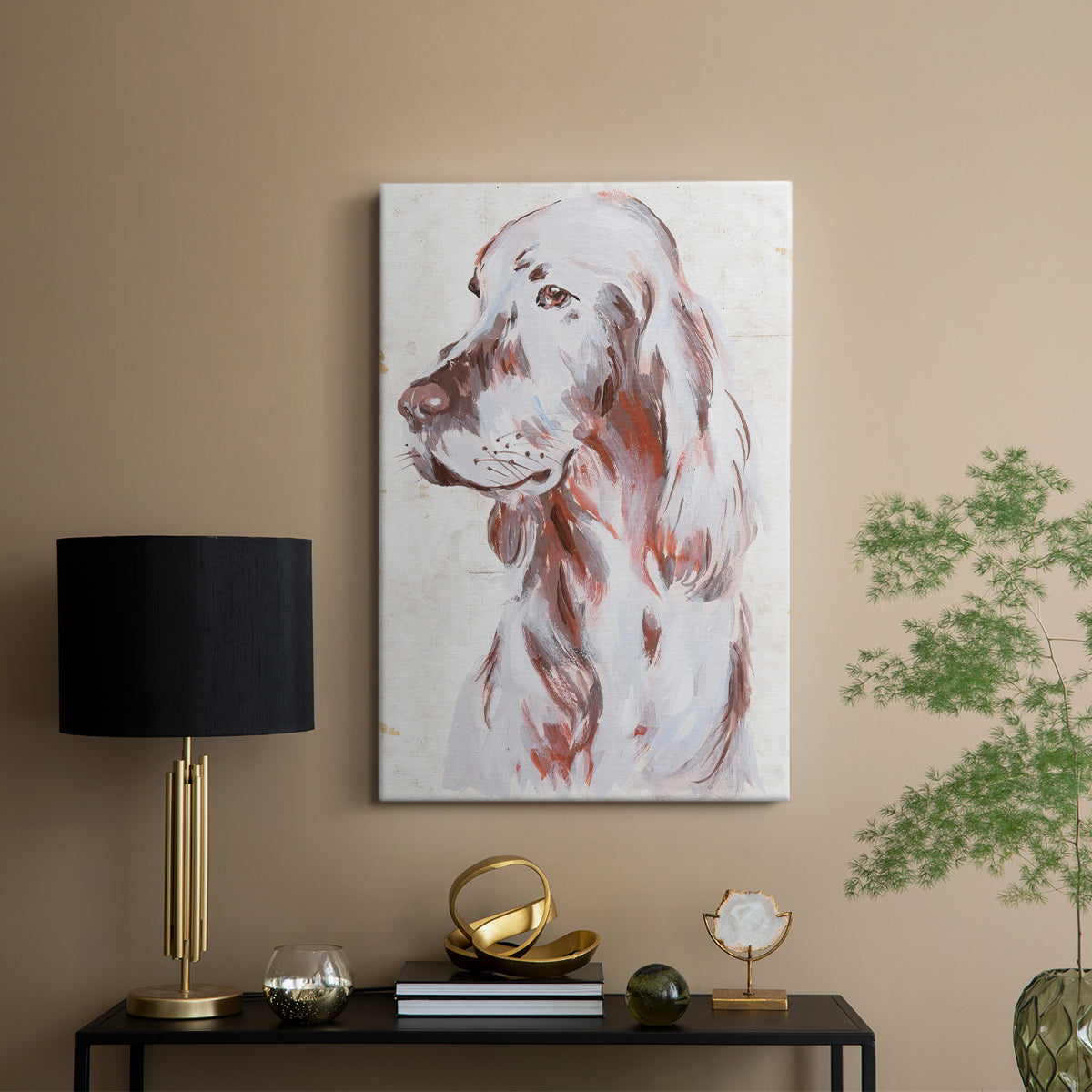Sitting Dog III - Canvas Art Print