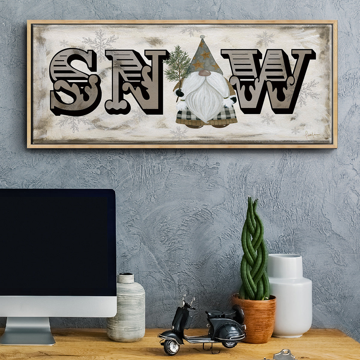 Winter Wonderland Friend Snow - Floater Framed Canvas Print