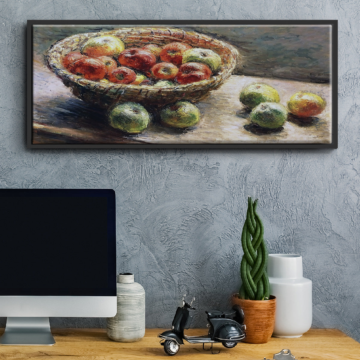 The Plate with Apples, 1880 - Floater Framed Canvas Print