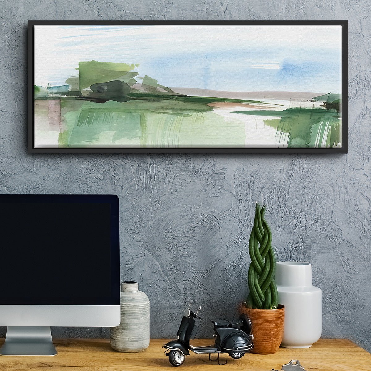 Abstract Wetland IV - Floater Framed Canvas Print