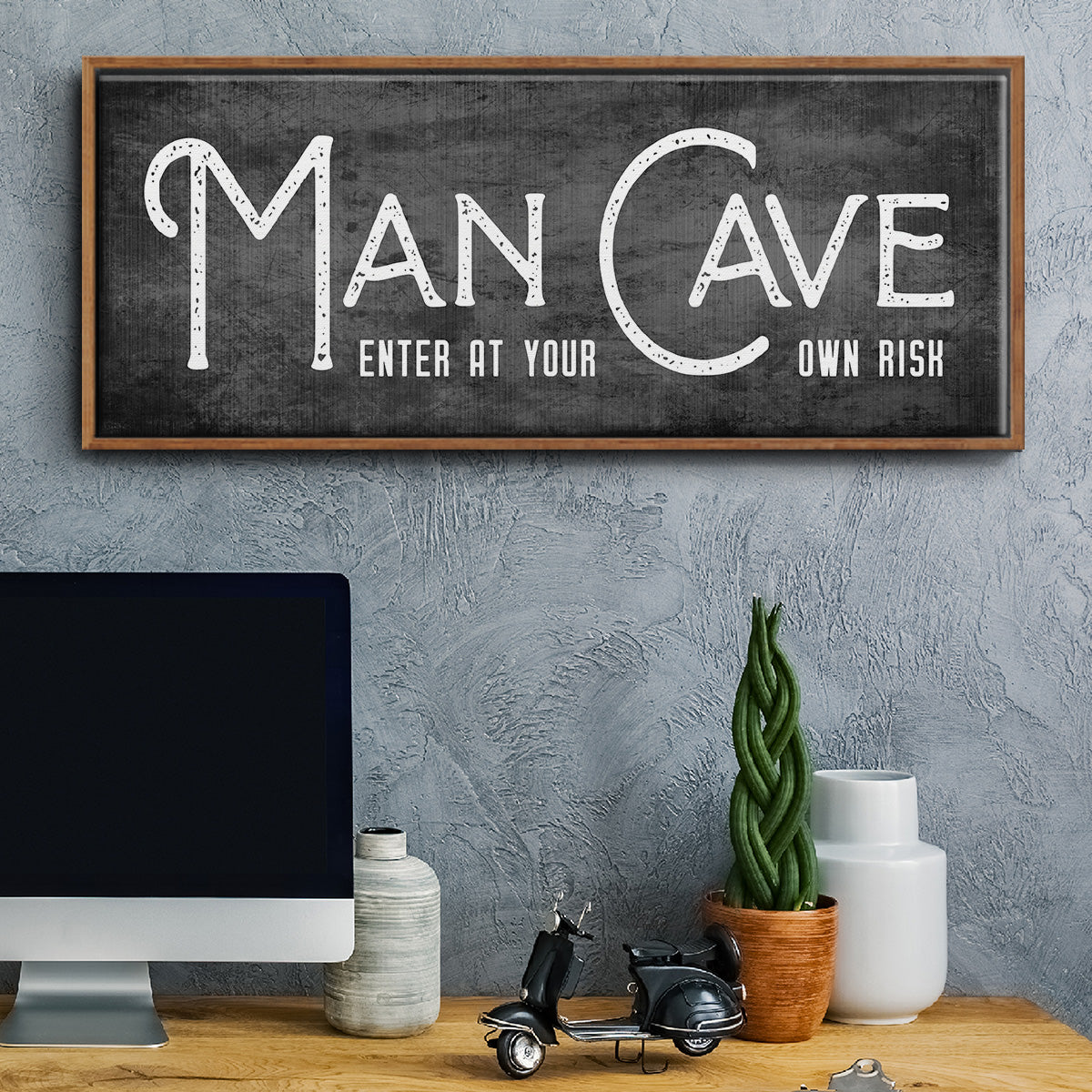 Man Cave - Floater Framed Canvas Print