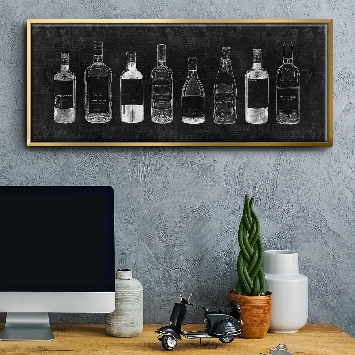 Wine Cellar - Floater Framed Canvas Print