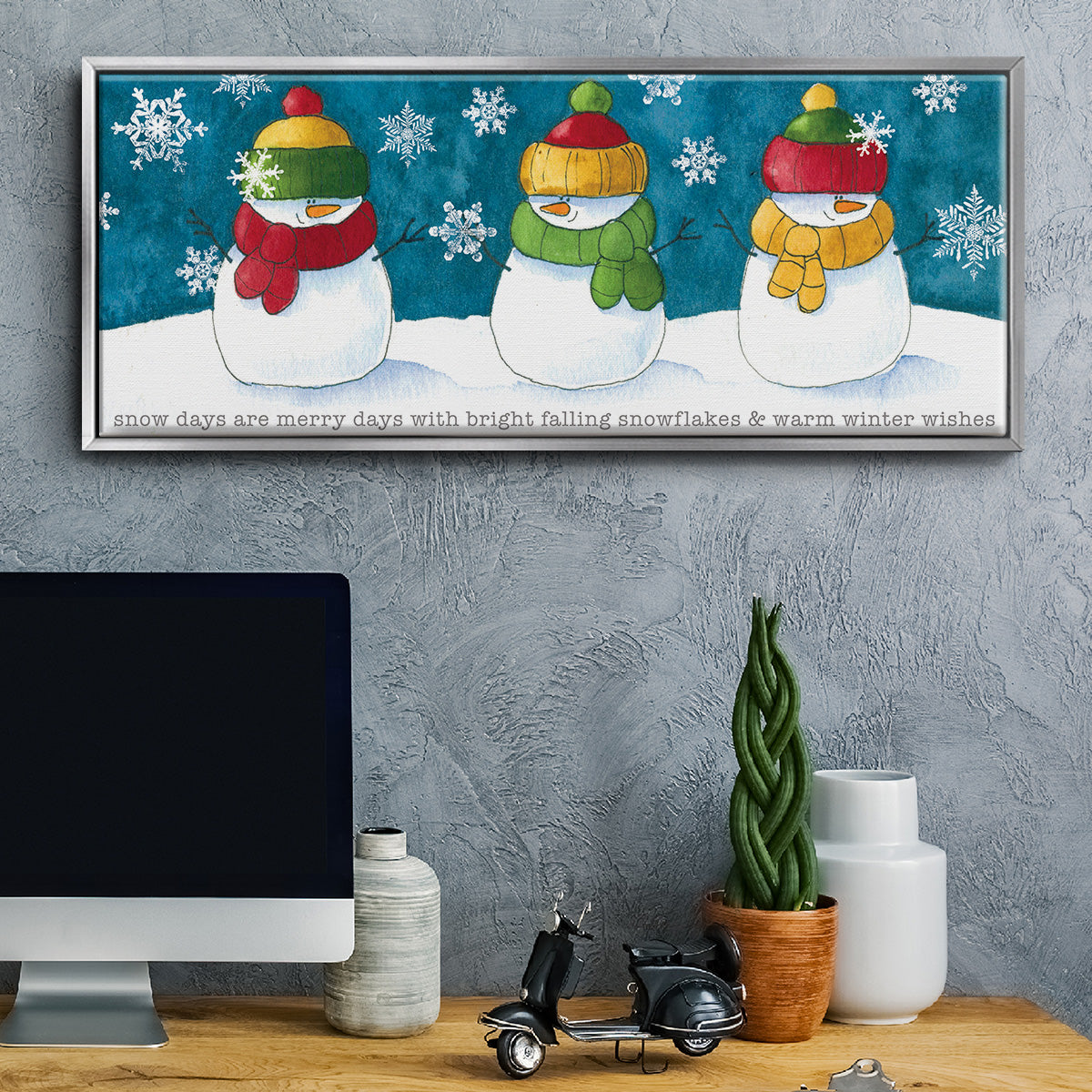 A Frosty Kiss - Floater Framed Canvas Print