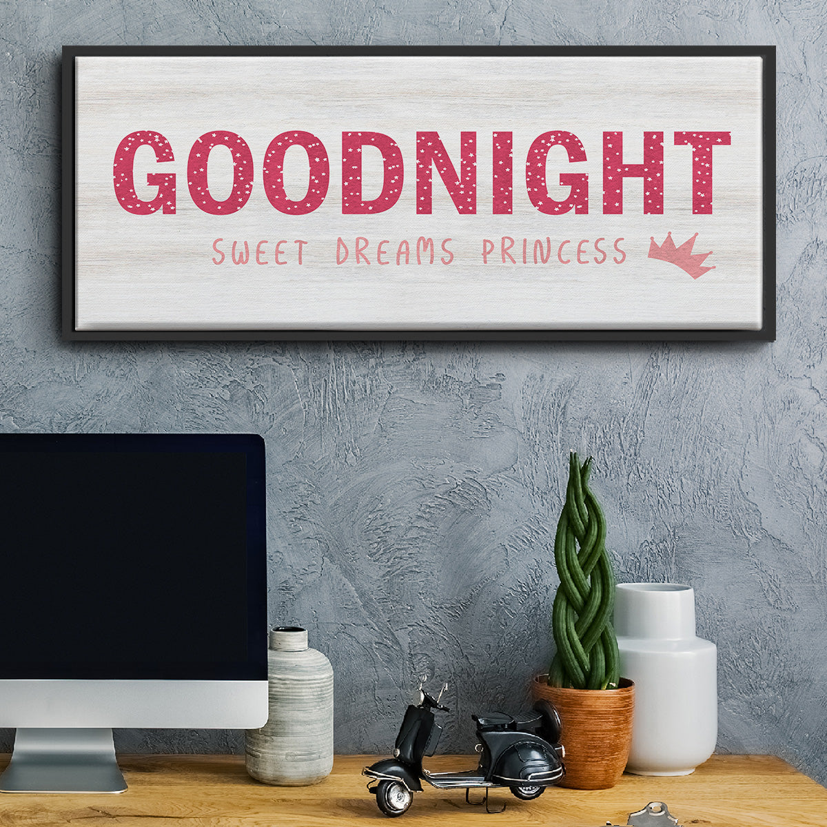 Princess Goodnight - Floater Framed Canvas Print