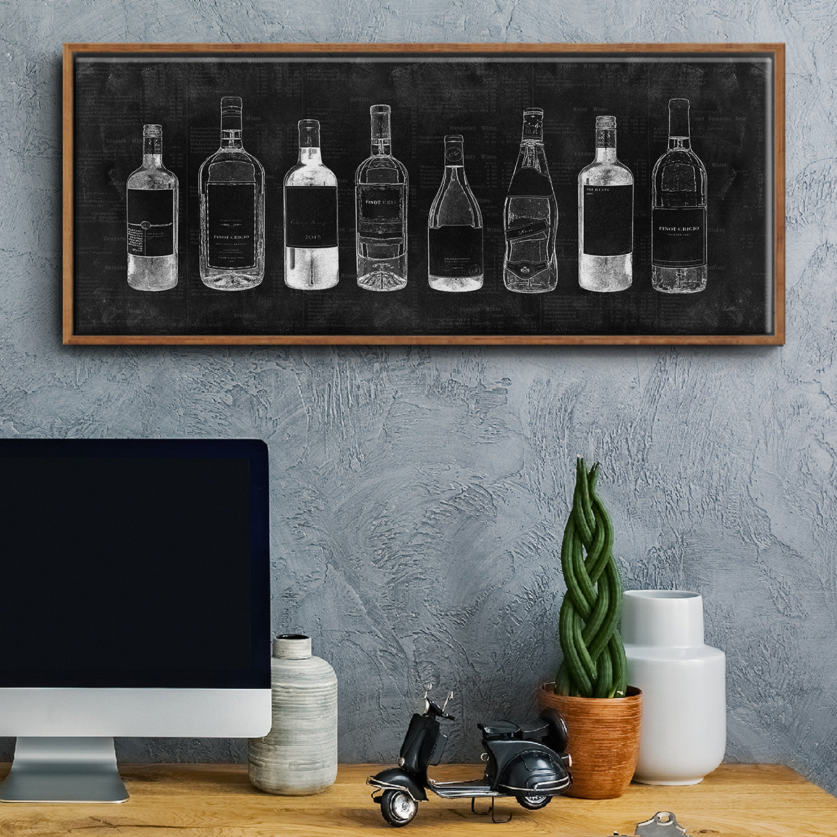 Wine Cellar - Floater Framed Canvas Print