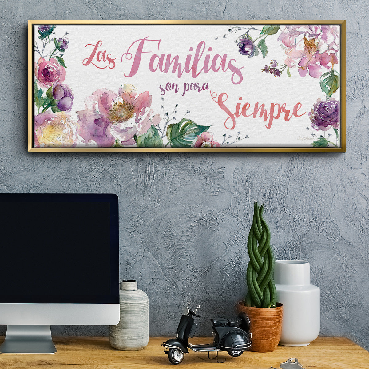 Familias Siempre - Floater Framed Canvas Print