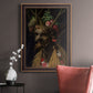 Surreal allegorical portrait representing the four seasons by Giuseppe Arcimboldo in an ornate bronzed mahogany wood frame displayed in a neutral interior setting.