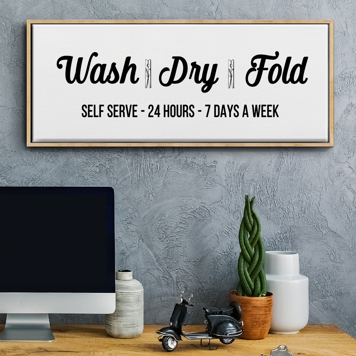 Wash Dry Fold - Floater Framed Canvas Print