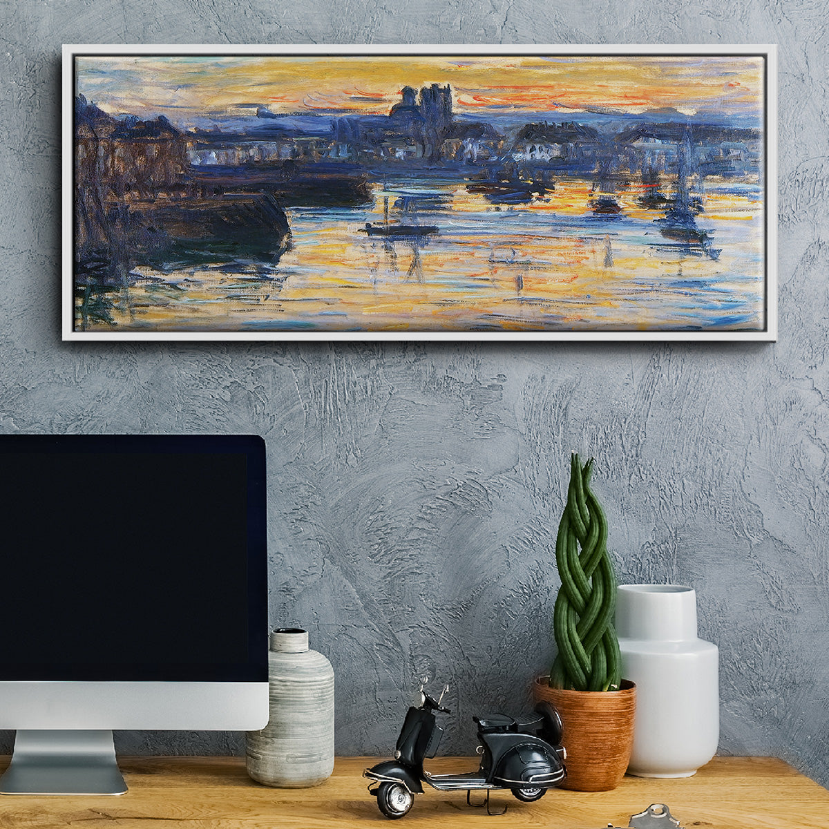 The Port of Dieppe, Evening, 1882 - Floater Framed Canvas Print