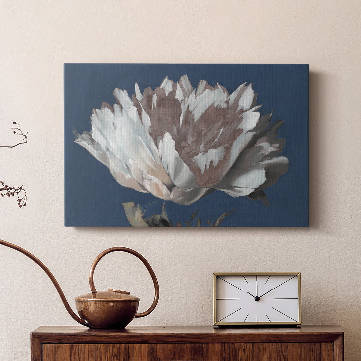 White Peony - Canvas Art Print