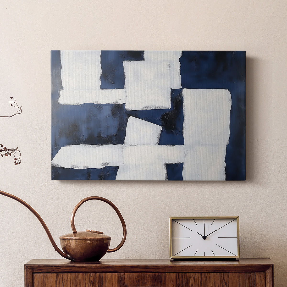 Blue and White Abstract XCV - Canvas Art Print