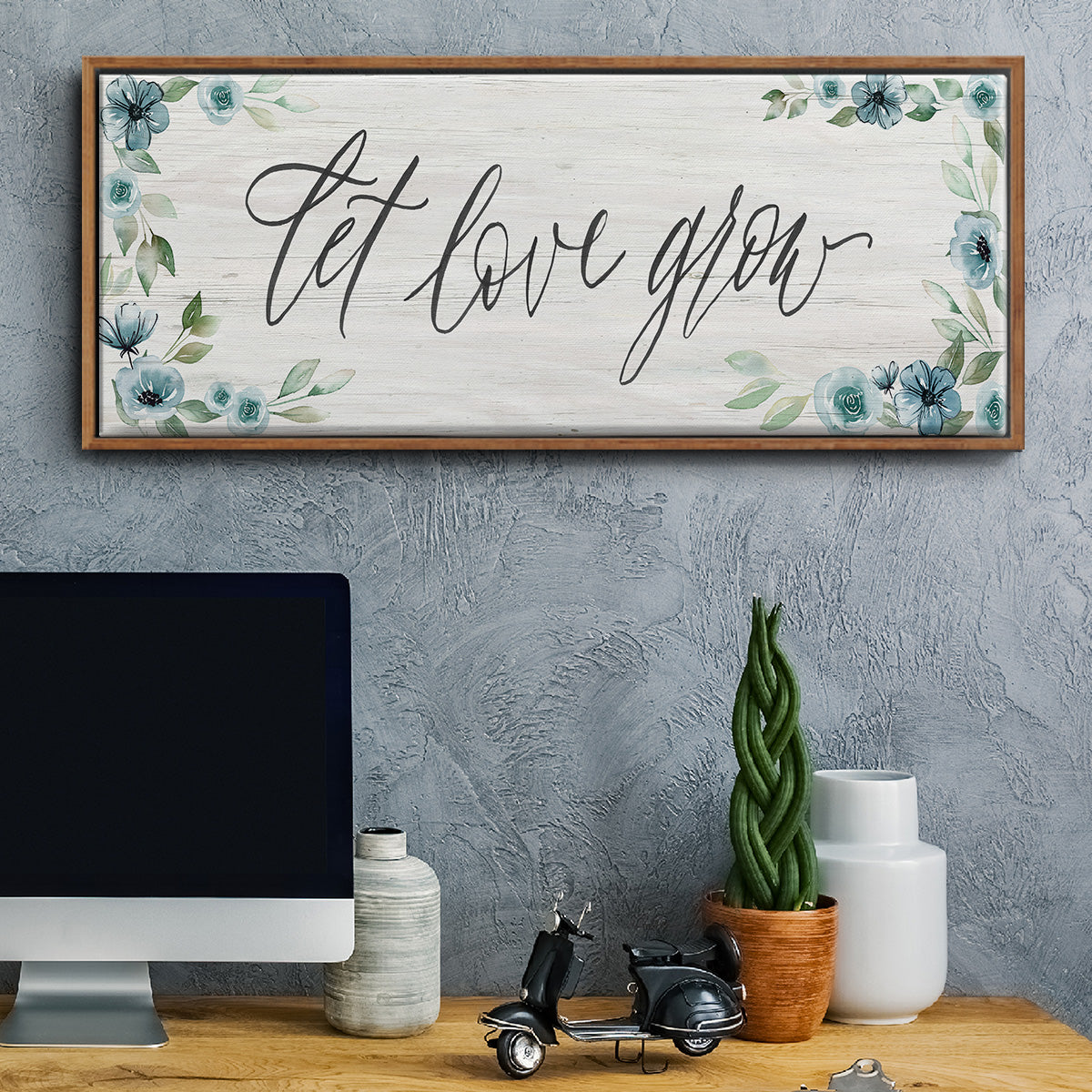 Let Love Grow - Floater Framed Canvas Print