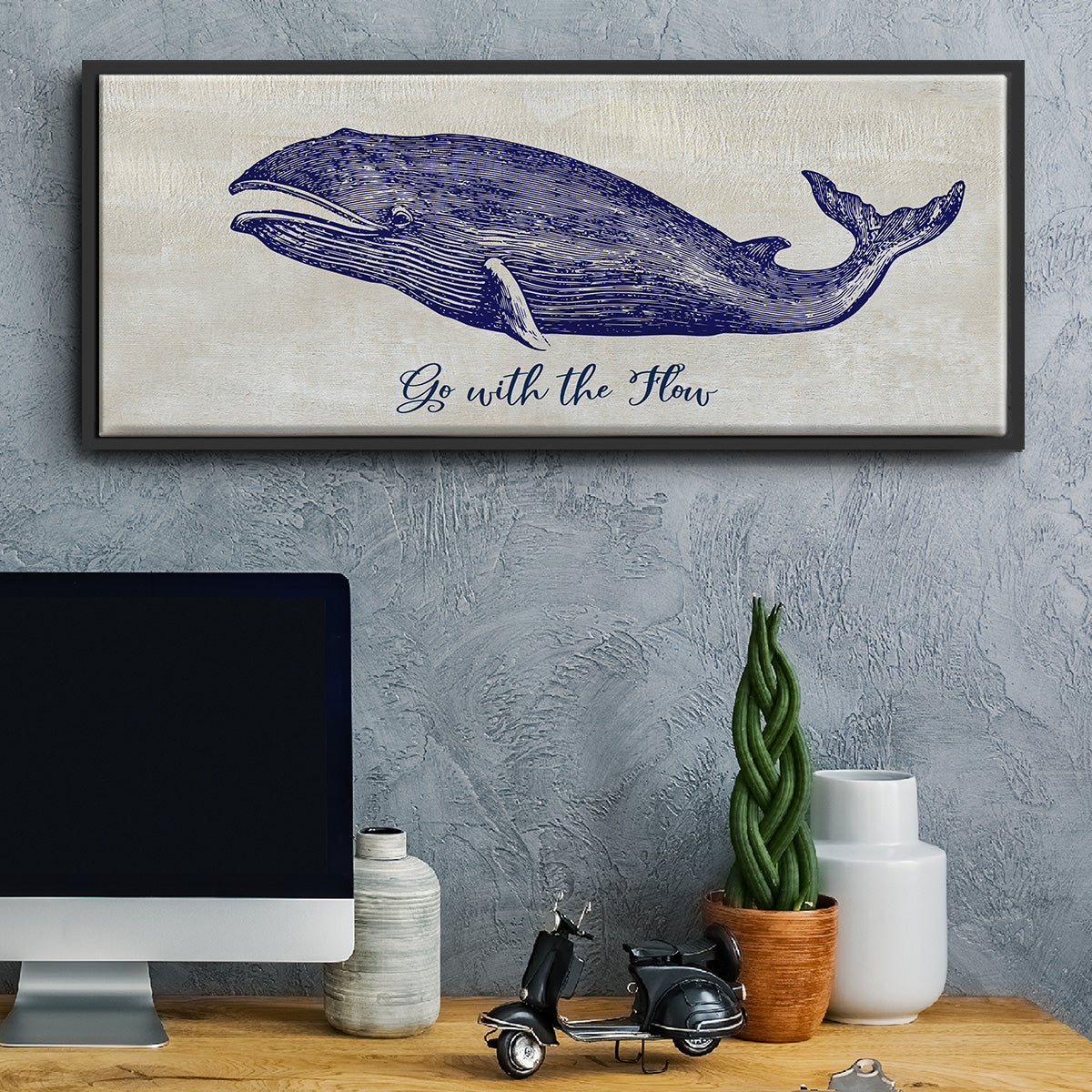 Go with the Flow - Floater Framed Canvas Print