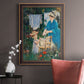 Intimate domestic genre scene by Édouard Manet in an ornate bronzed mahogany wood frame displayed in a neutral interior setting.