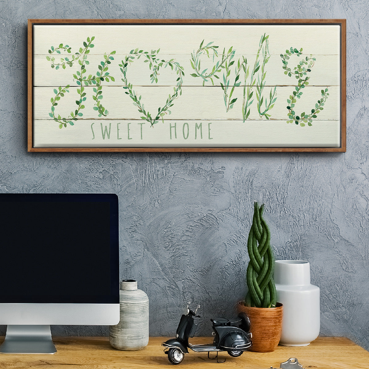 Shiplap Vines Home - Floater Framed Canvas Print