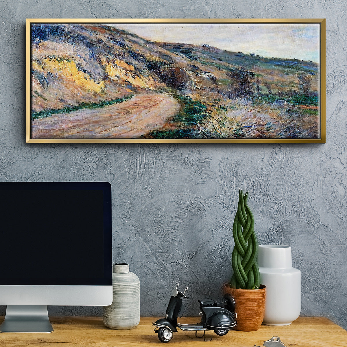 The Road to Giverny, 1885 - Floater Framed Canvas Print