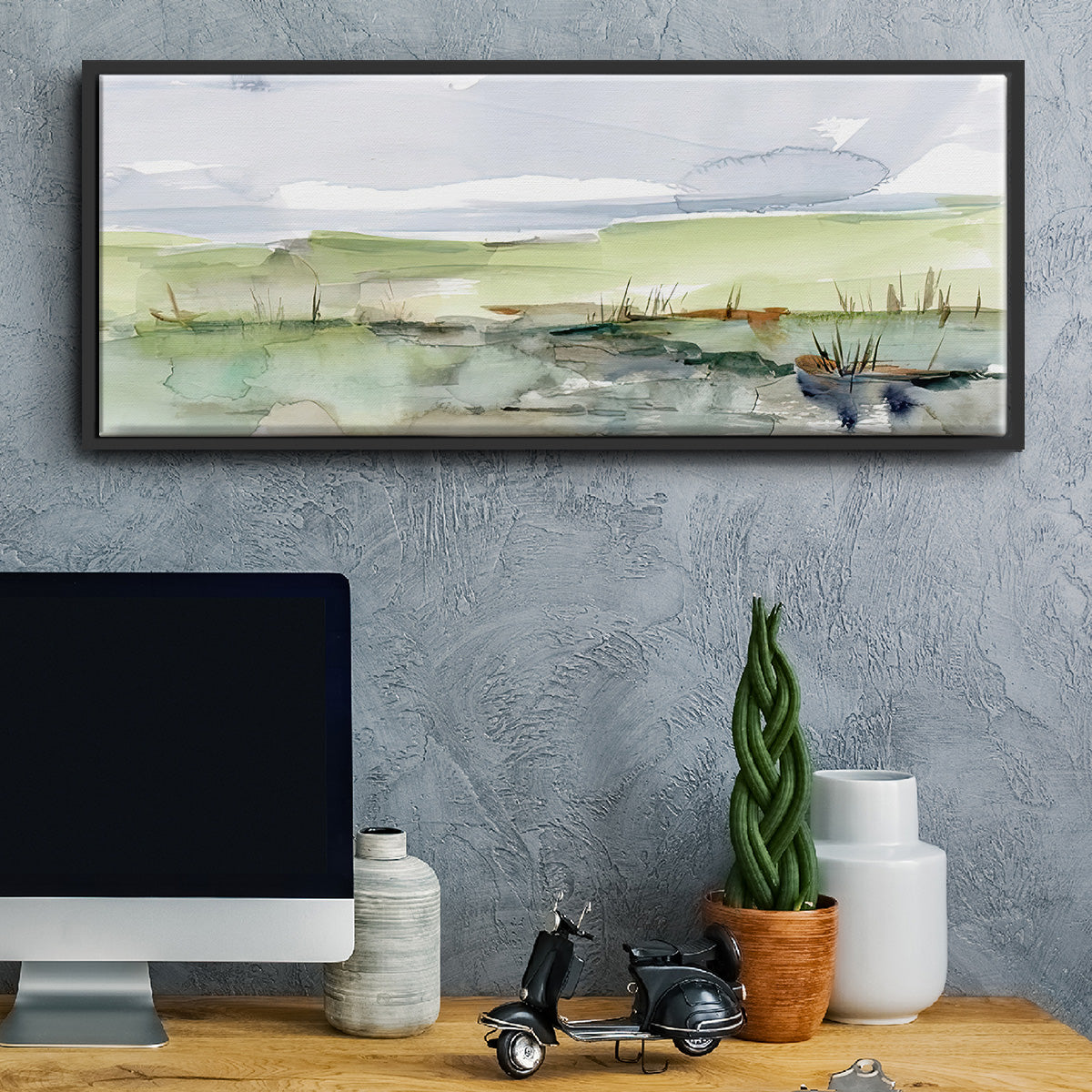 Pastel Inlet II - Floater Framed Canvas Print