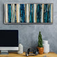 Blue Streaks - Floater Framed Canvas Print