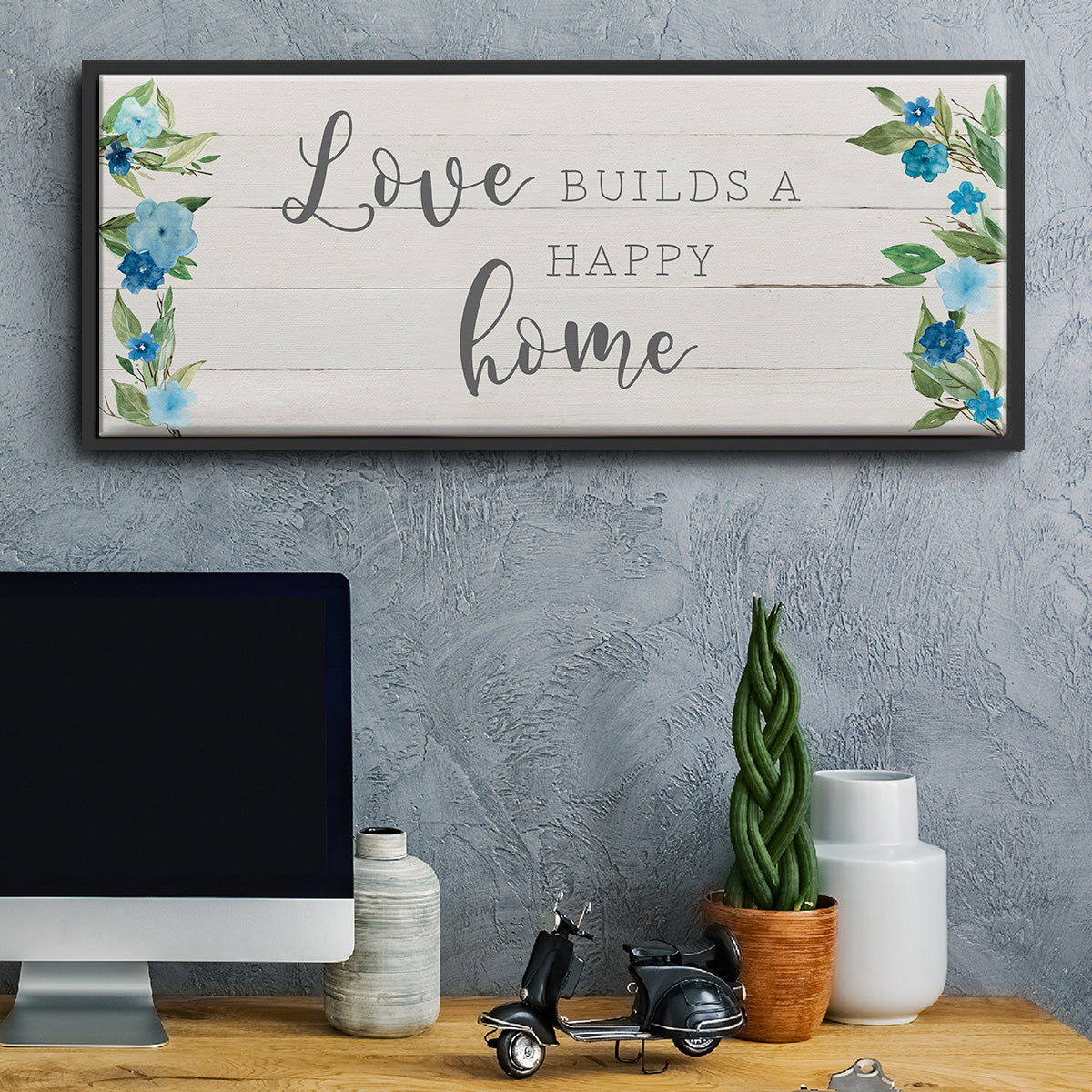 Love Builds - Floater Framed Canvas Print