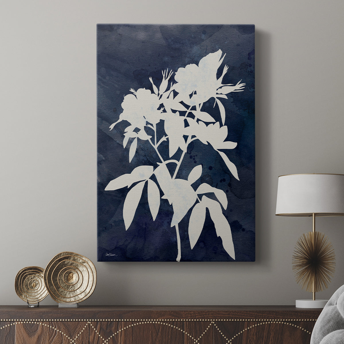 Indigo Botanical I Revisited - Canvas Art Print