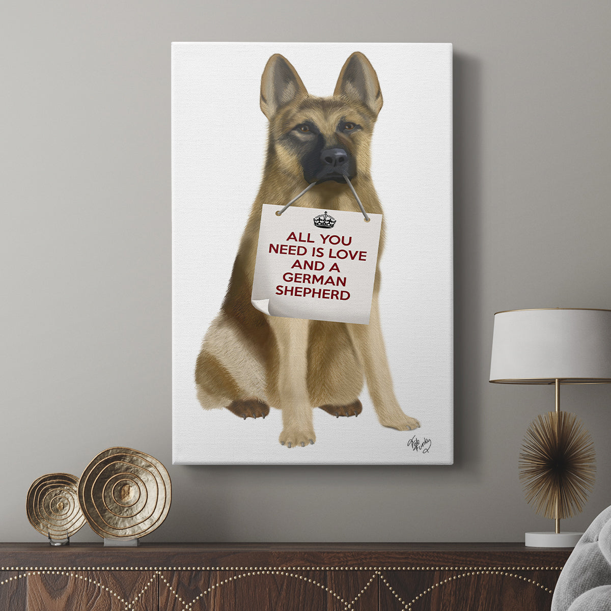 Love and German Shepherd - Canvas Art Print