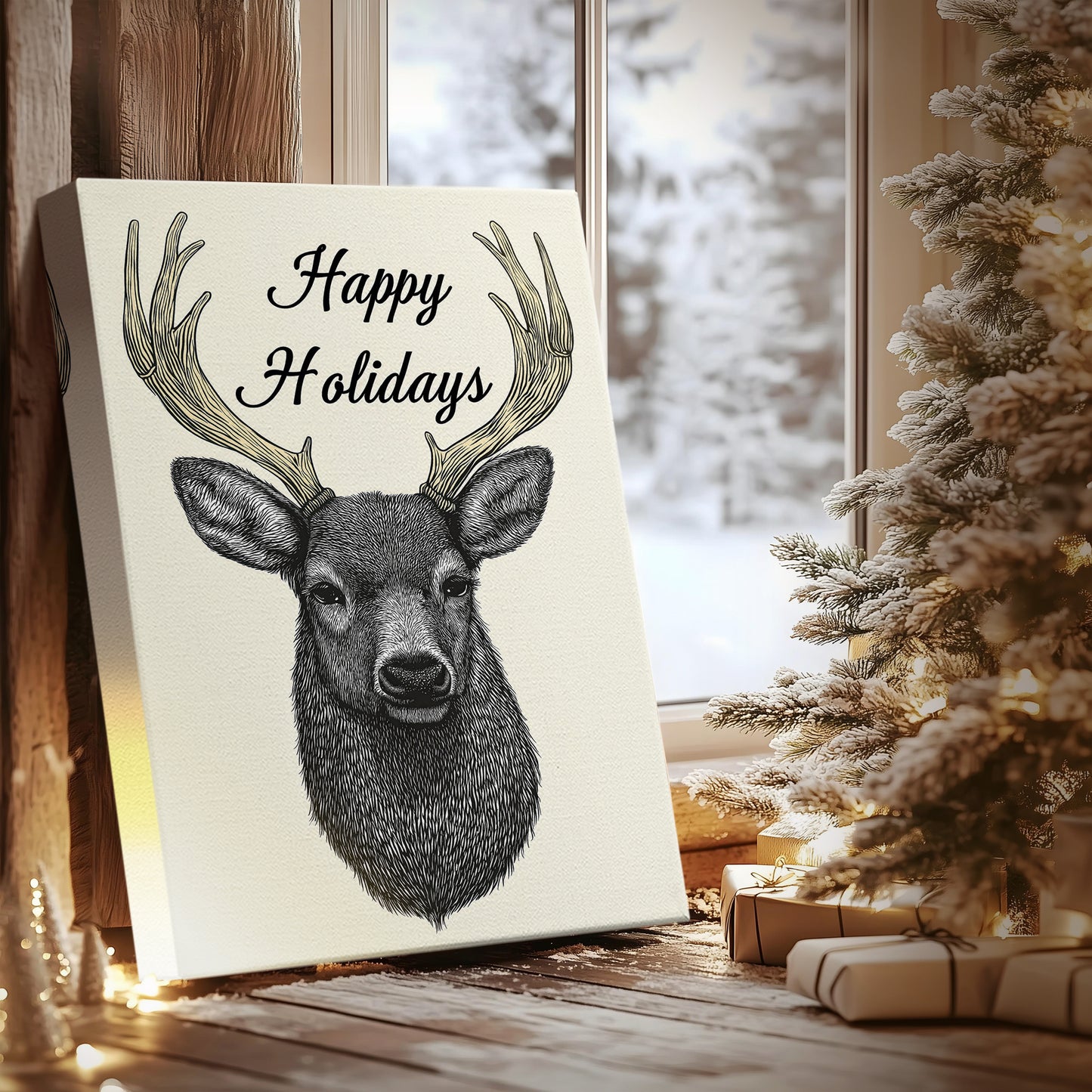Frostlit Eve at Midnight - Canvas Art Print