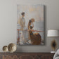 Canvas art print featuring a luminous scene with figures and ocean backdrop displayed in a modern interior space.