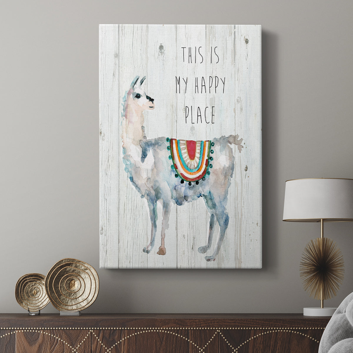 Llama Happy Place - Canvas Art Print