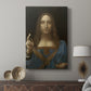 Canvas art print featuring a refined portrait with subtle shading and centered pose displayed in a modern interior space.