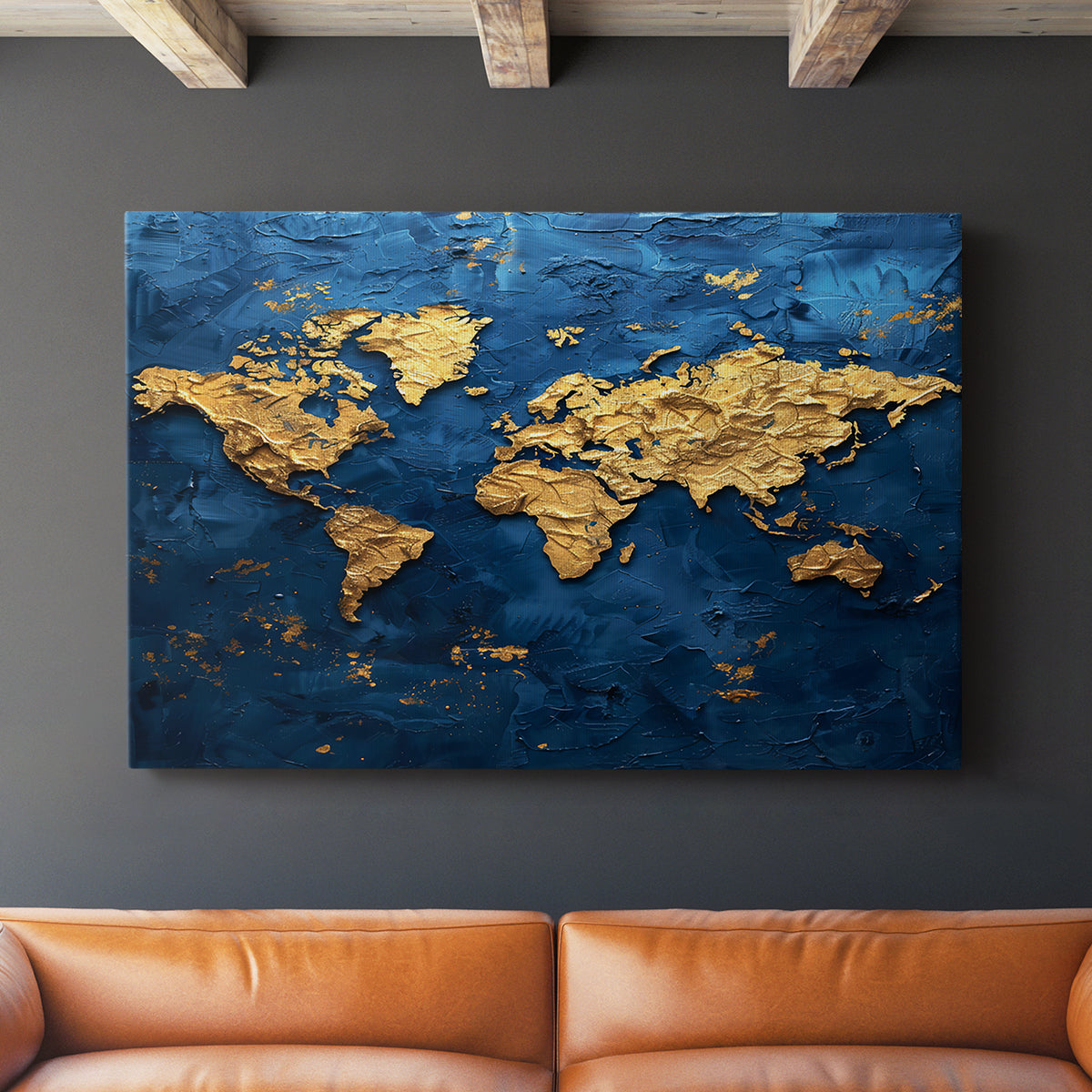 Impasto Map - Canvas Art Print