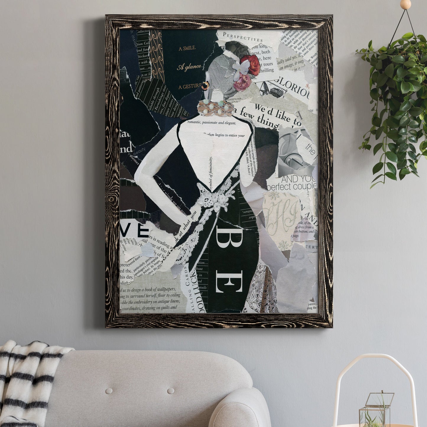 Fashion Mosaic II - Barnwood Framed Canvas Print