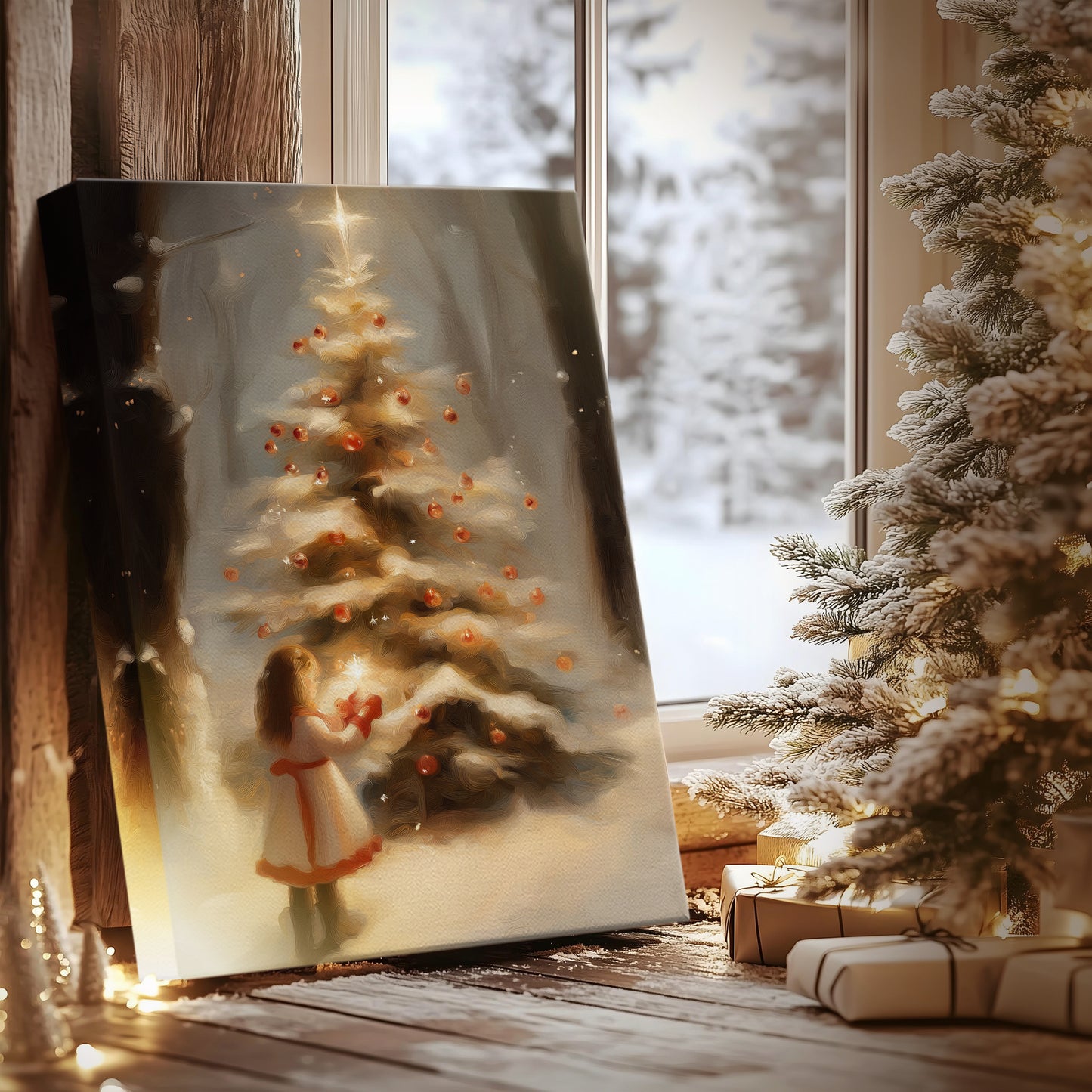 Amber Nativity Lane - Canvas Art Print