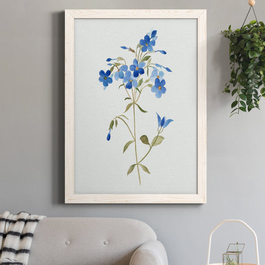 Blue Blossom Botanical II - Barnwood Framed Canvas Print