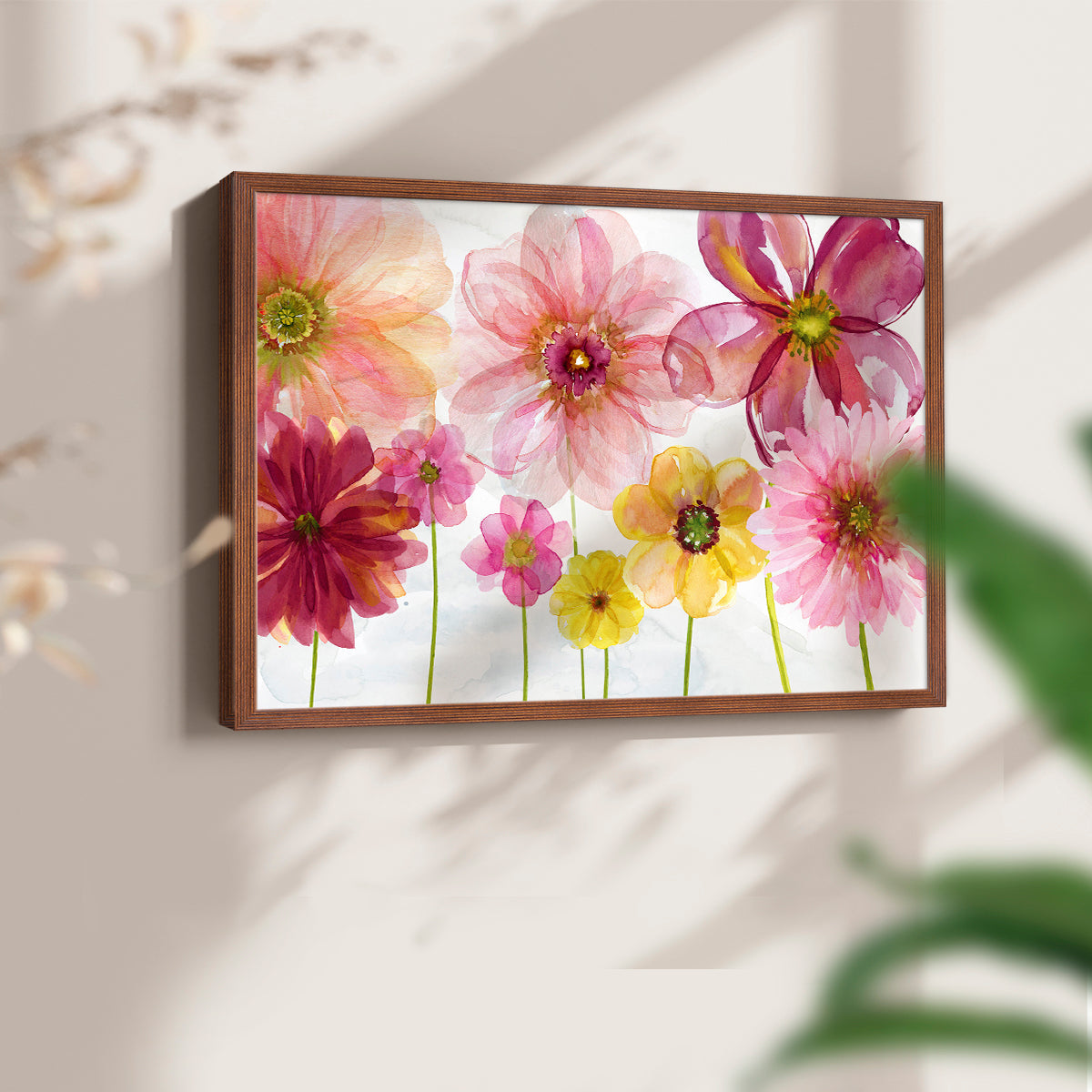 44001,watercolor,flowers,artwork,painting,floral,blossoms,pink,yellow,red,framed,colorful,decorative,nature,home decor,art,petals,garden,creative,mixed media,botanical,aesthetic,bright,beauty,hand-painted,wall art,interior design,cheerful,delicate,modern,flower arrangement,spring,seasonal,floral arrangement,visual art,design,Re-stickable,Text & Numbers