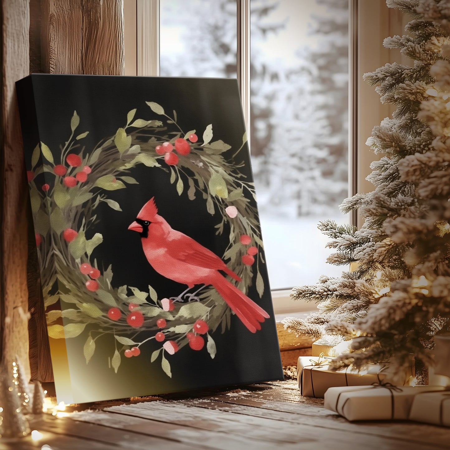 Candlelit Sleigh Serenade - Canvas Art Print