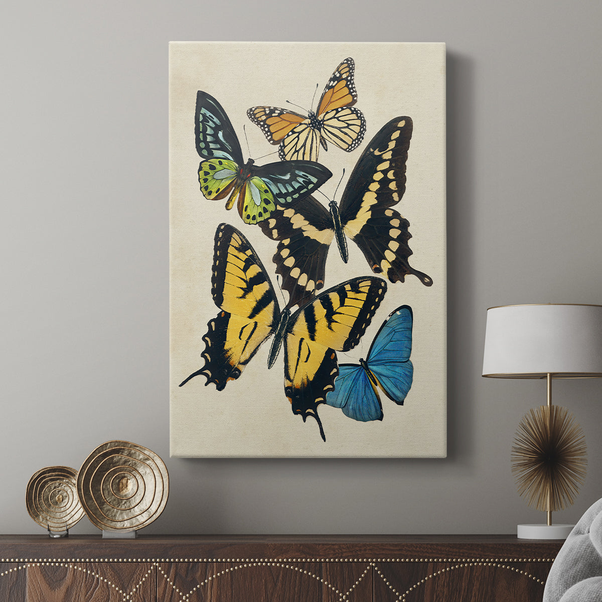 Collaged Butterflies II - Canvas Art Print