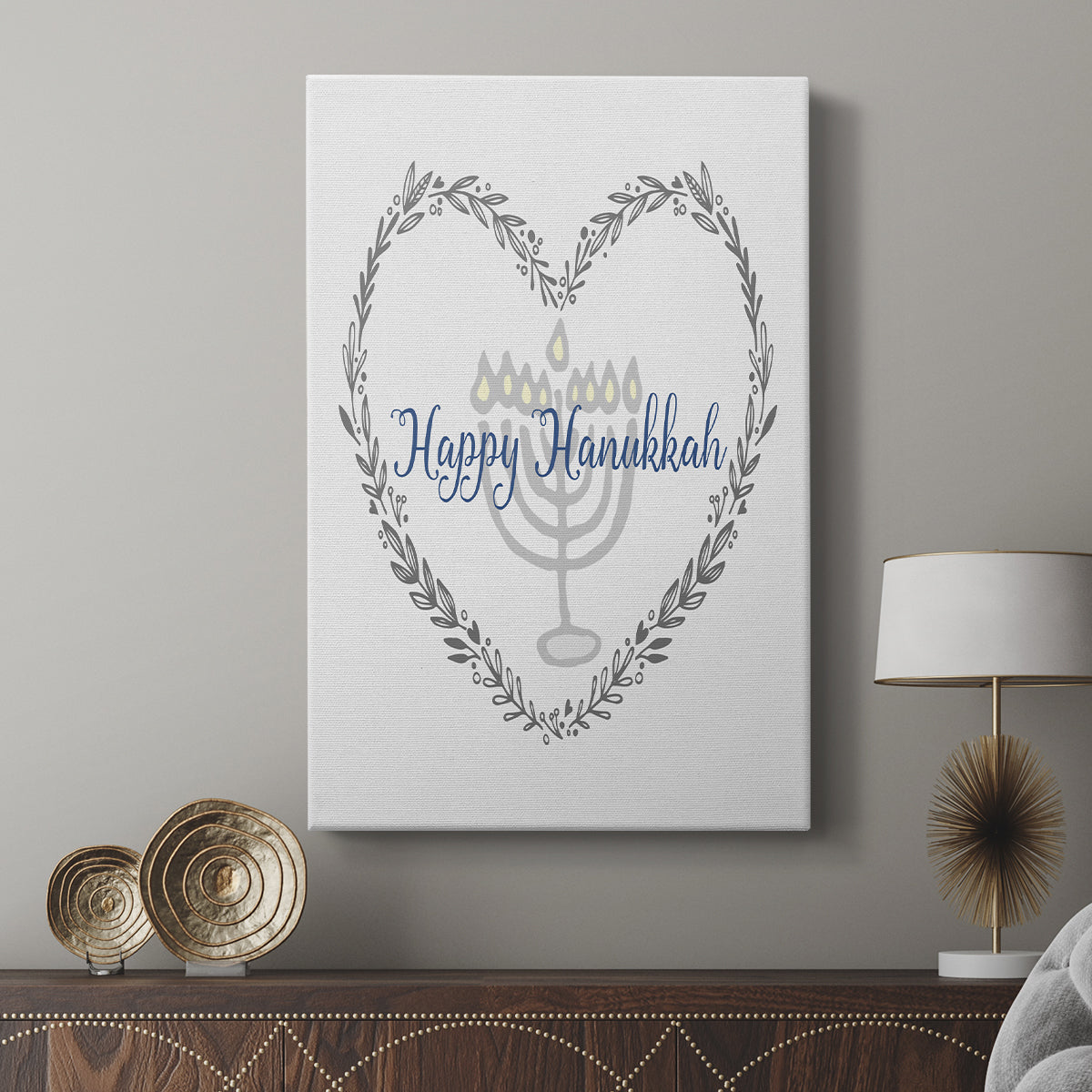 Hanukkah Heart - Canvas Art Print