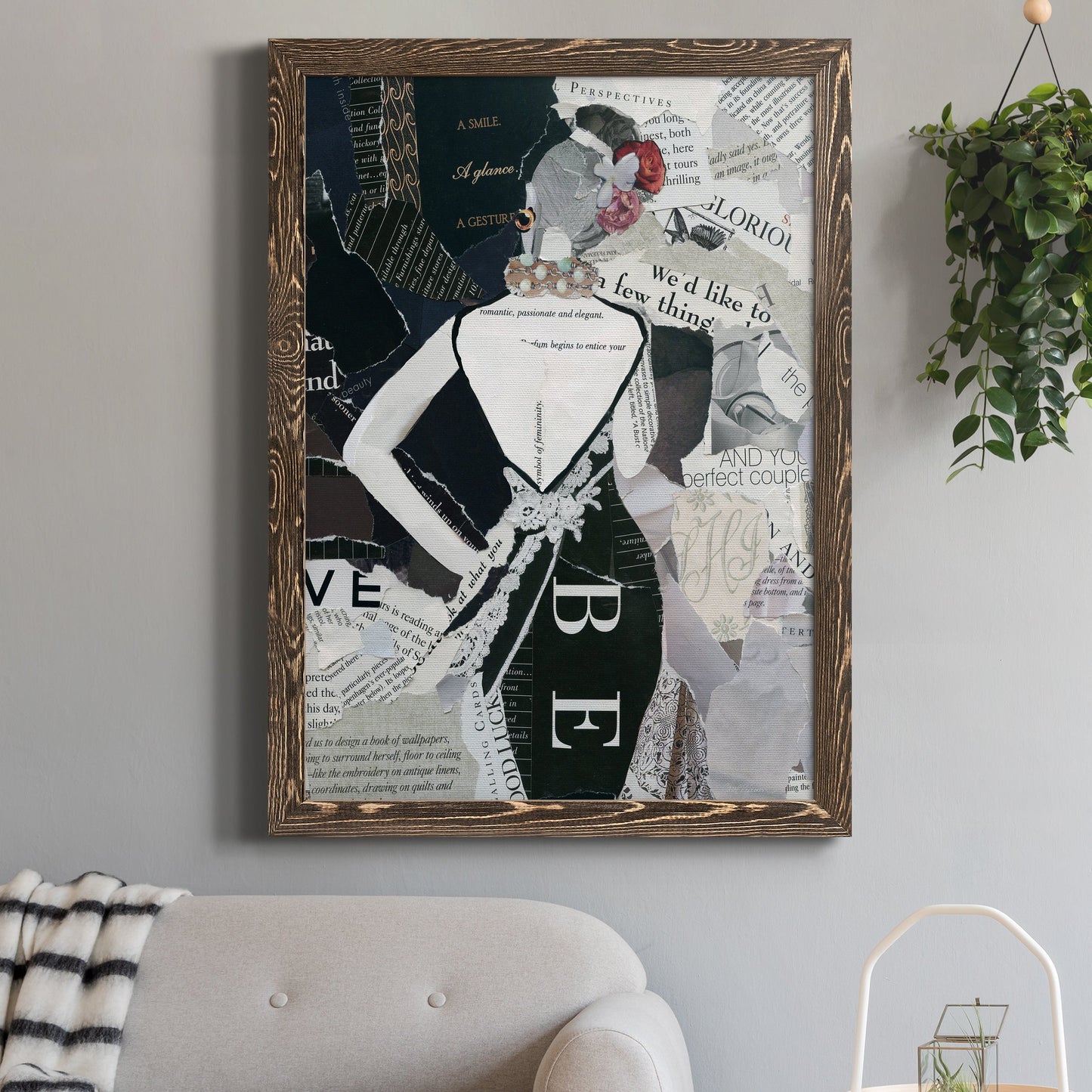 Fashion Mosaic II - Barnwood Framed Canvas Print