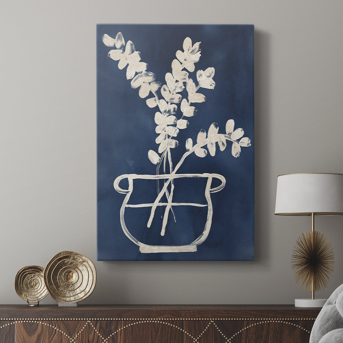 Vessel on Indigo II - Canvas Art Print