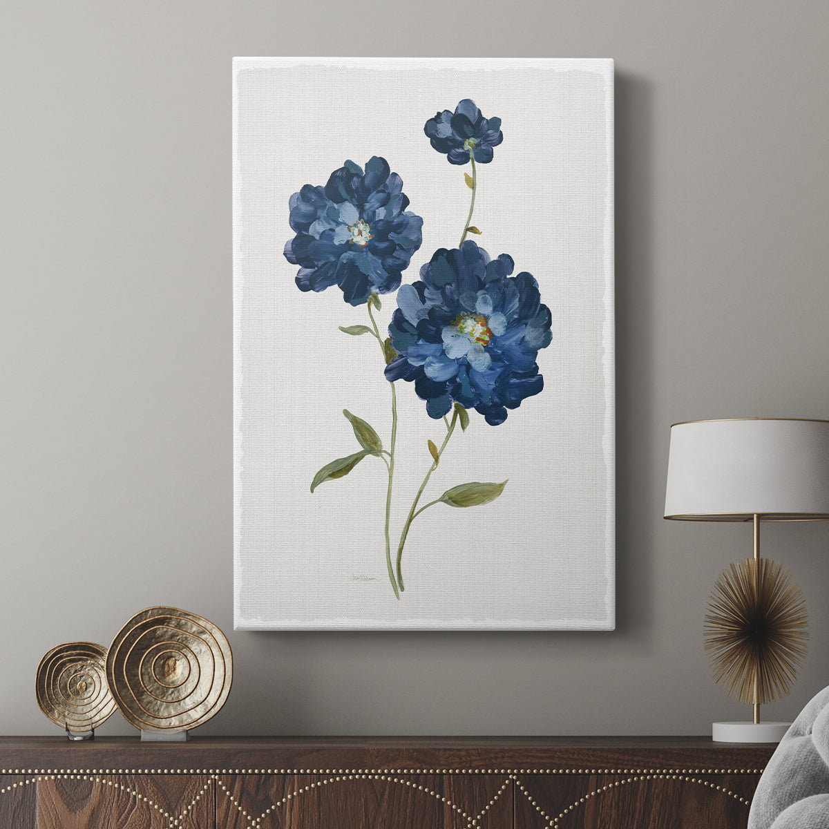 Blue Mums - Canvas Art Print