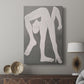 Canvas art print featuring a stylized human figure with flat tones and clean lines displayed in a modern interior space.