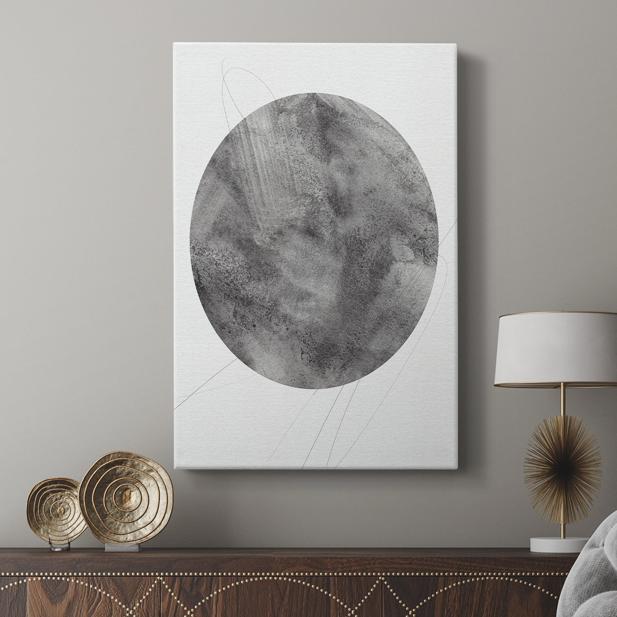 Graphite Moon II - Canvas Art Print