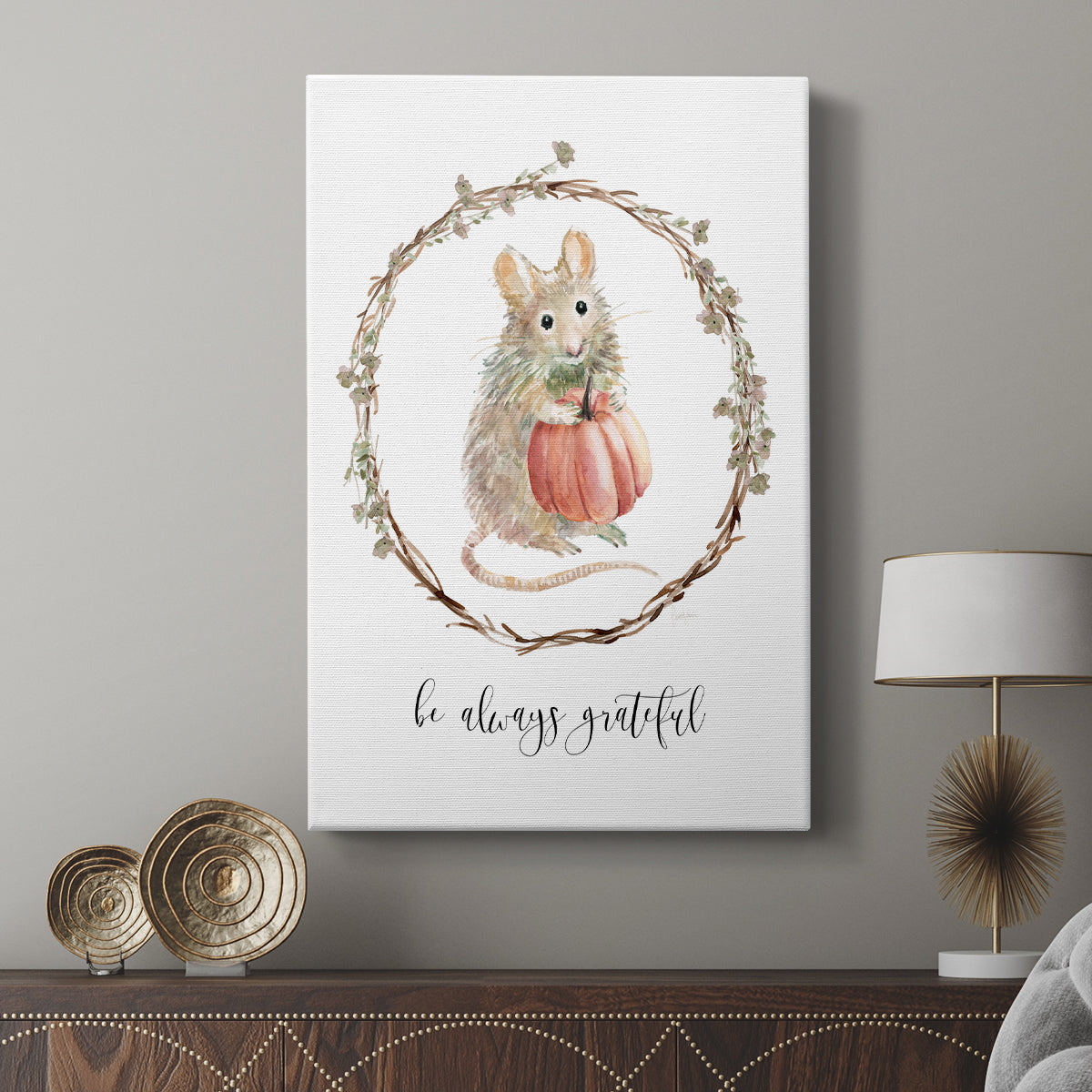 Harvest Home Mouse - Canvas Art Print