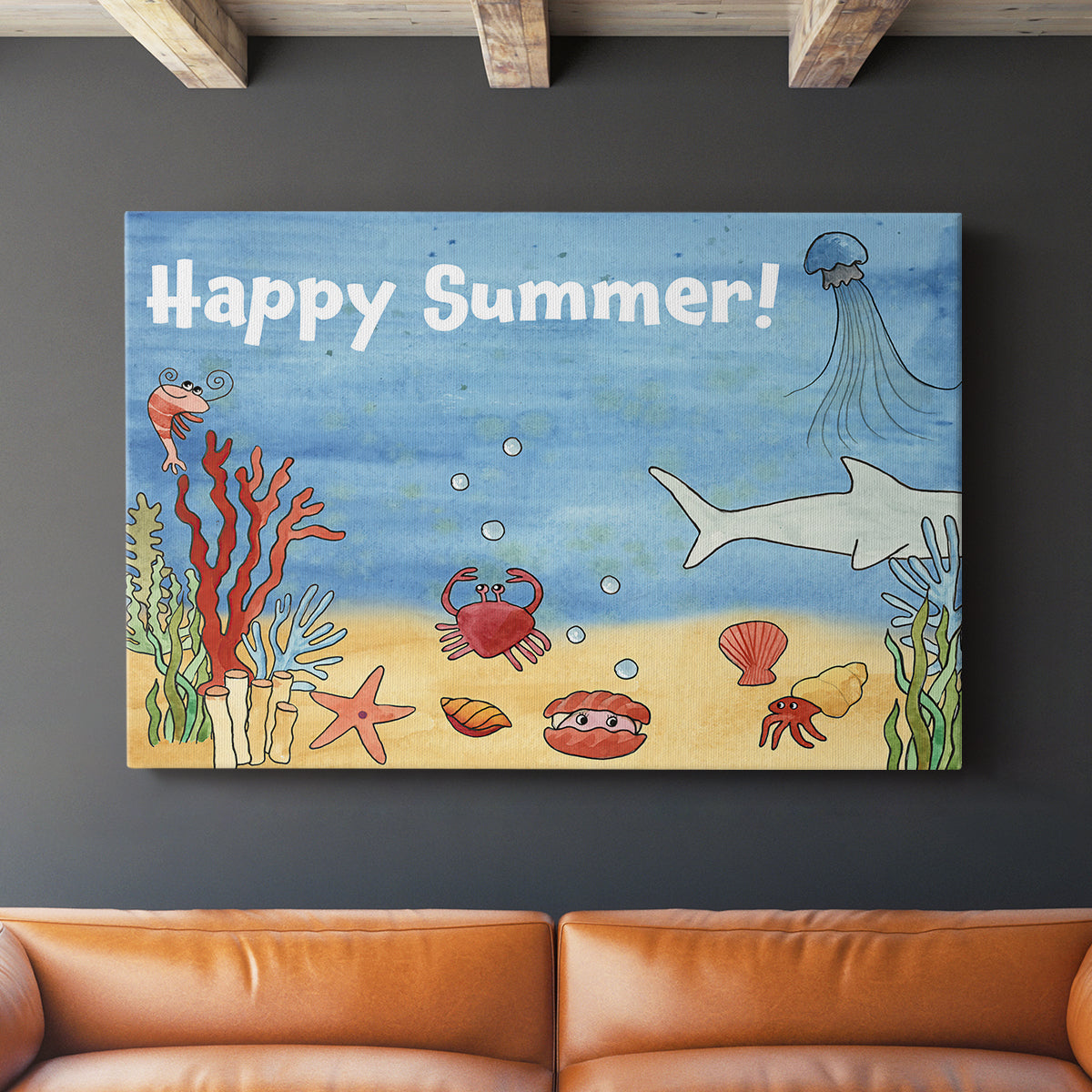 Cute Sea Creatures I - Canvas Art Print