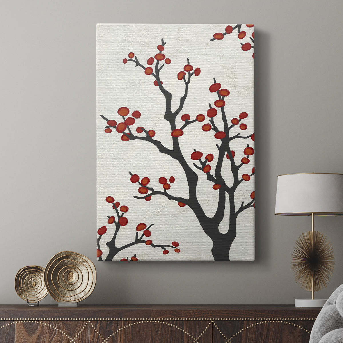 Red Berry Branch II - Canvas Art Print