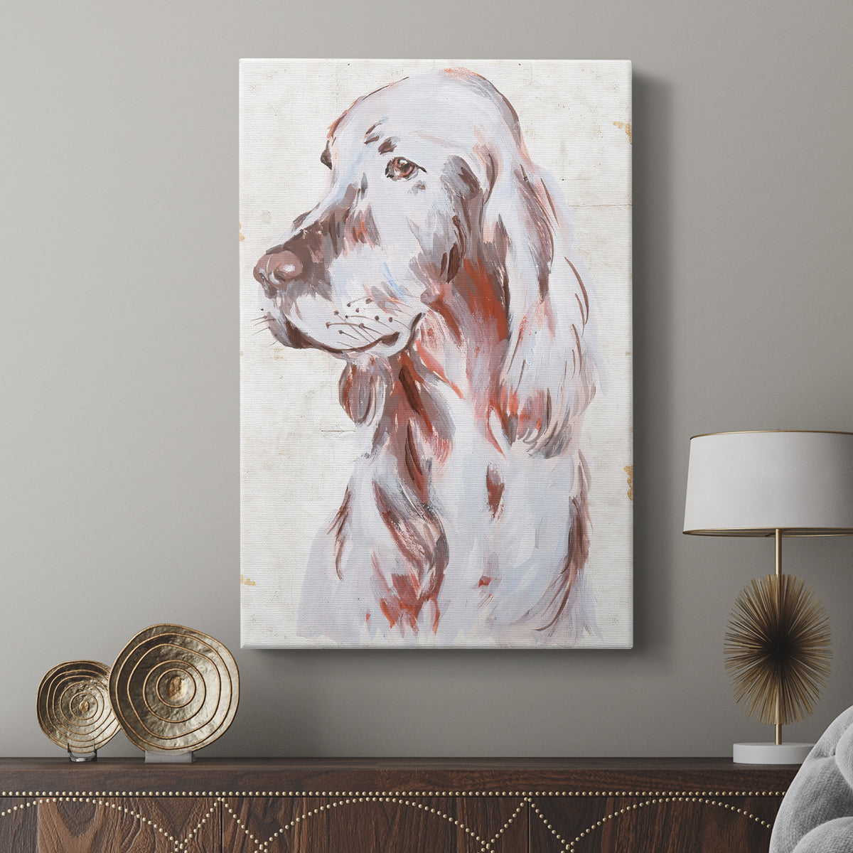 Sitting Dog III - Canvas Art Print