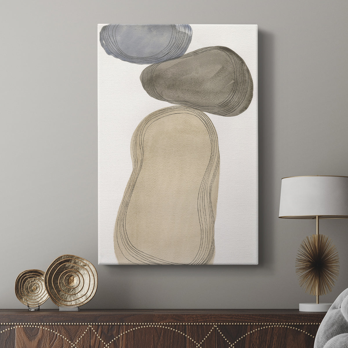 River Rocks Contour I - Canvas Art Print