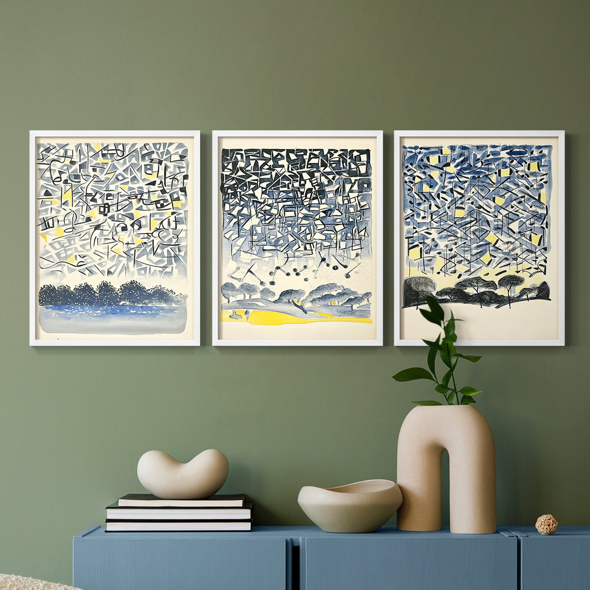 Abstract Series CXCII - Restickable Framed Art Set