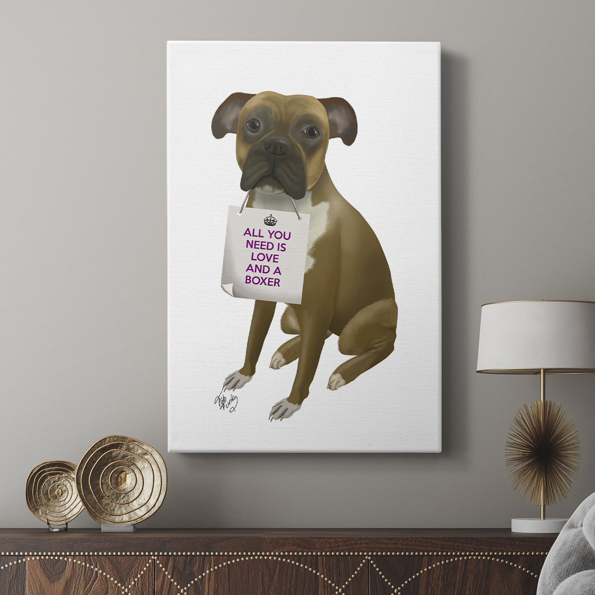 Love and Boxer - Canvas Art Print